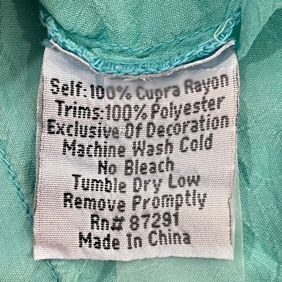 Gorgeous Johnny Was Floral Embroidered Blouse ~ Tiffany Blue ~ Boho Chic - Picture 12 of 14